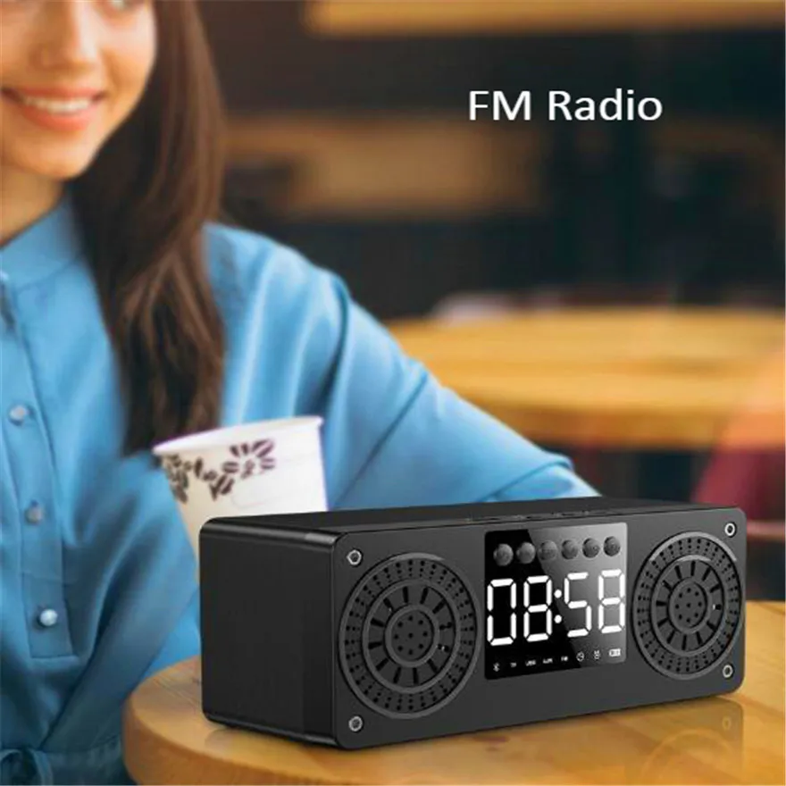 Будильник Bluetooth Aux стерео Mp3 радио Fm Usb аудио Hifi динамик полный диапазон рабочего