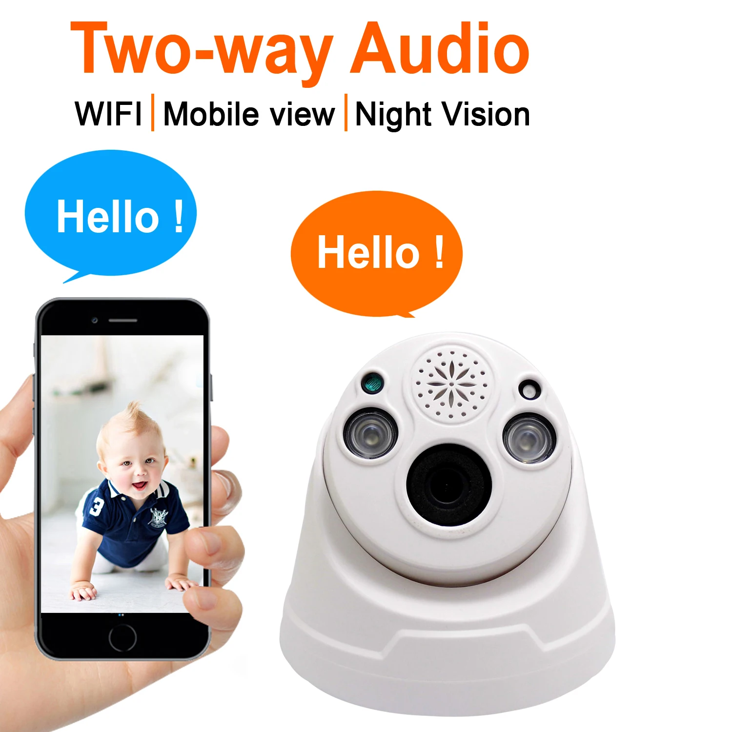 JIENUO Wi-Fi ip-камера 720P 960P 1080P Cctv, беспроводная камера видеонаблюдения, TF карта записи, инфракрасная двухсторонняя аудио домашняя камера