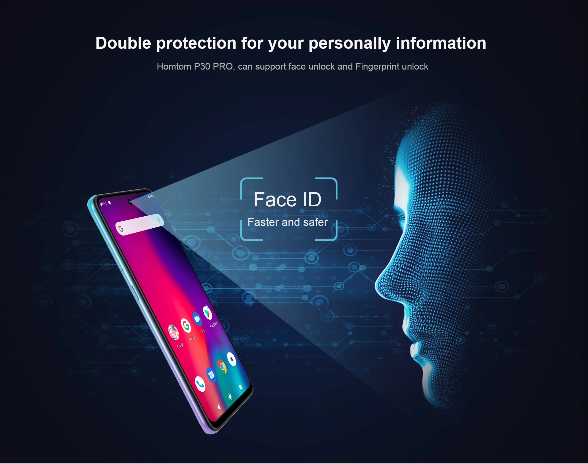 Глобальная версия HOMTOM P30 pro MT6763 Восьмиядерный 4 Гб 64 Гб Смартфон 6,41 дюймов Android 9,0 задняя 13 МП Тройная камера мобильный телефон