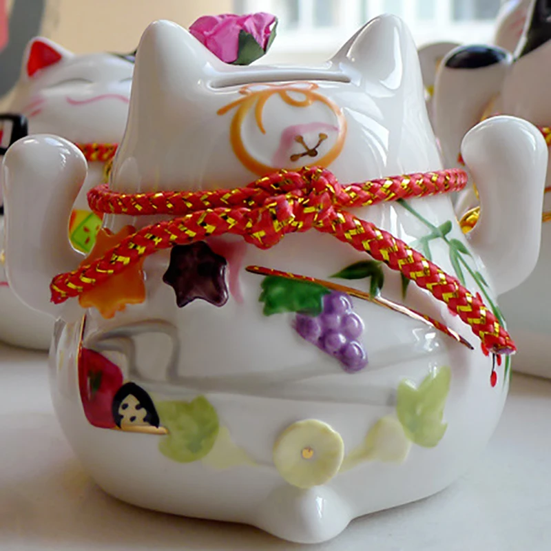 Китайский фэн шуй керамический кот удачи японский Манеки неко Кот деловые