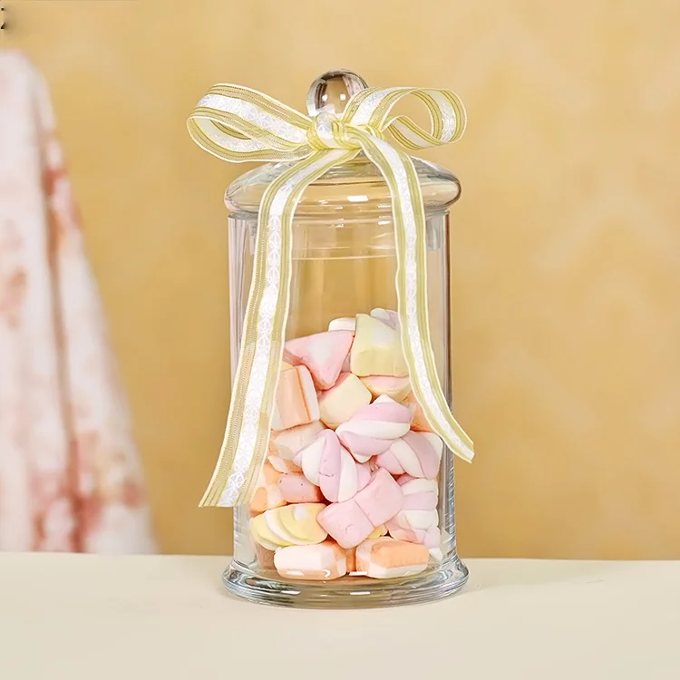 Прозрачная стеклянная банка для конфет в европейском стиле со стеклянной