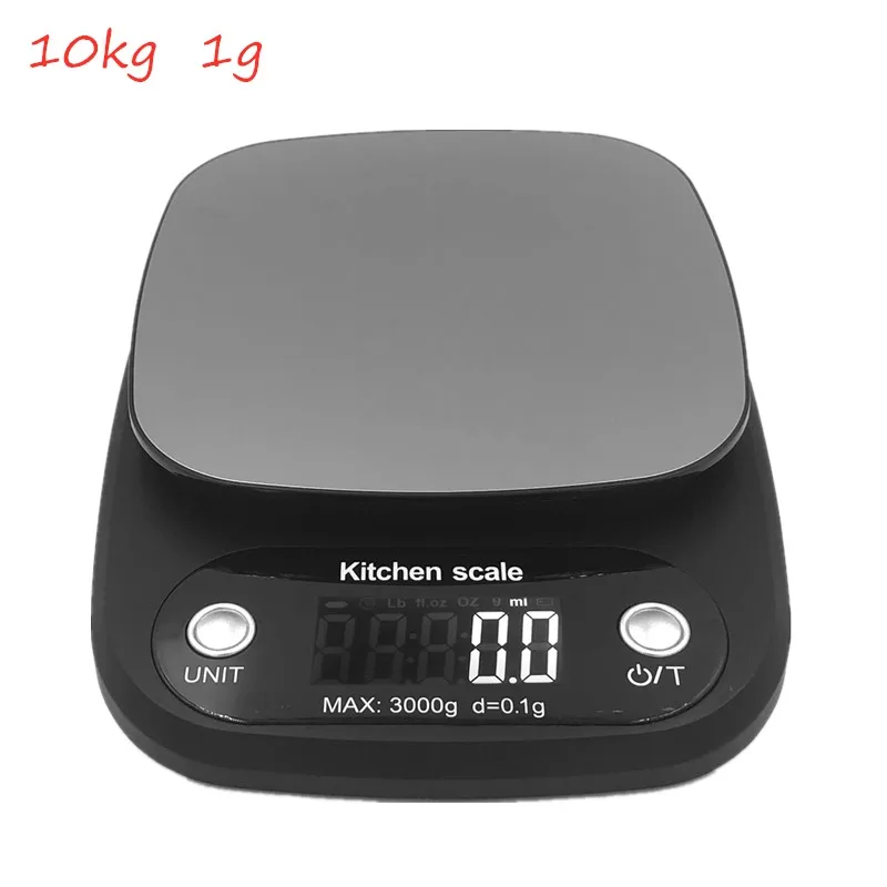 10kg 1g 3 кг/0,1 г 10 кг/1 г ЖК-электронные кухонные весы бытовые весы для приготовления пищи измерительный инструмент из нержавеющей стали для взвешивания пищевых продуктов шкала Скидка 40 - Color: 10kg 1g