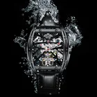 Новые оригинальные мужские часы GUANQIIN, прозрачные автоматические механические наручные часы-скелетоны, противоударные водонепроницаемые мужские часы