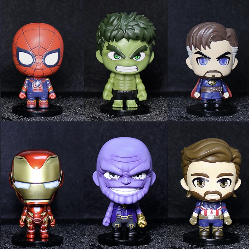 

Genuine Disney Marvel 2.5Inch PVC Anime Action Figure The Avengers Spiderman Doctor Strange Captain America Kawaii Child Toy