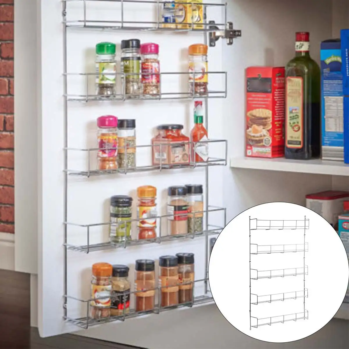 23456 layers kitchen spice rack multifunctional organizer storage holders shelf pantry wall hanging holder save space shelf free global shipping