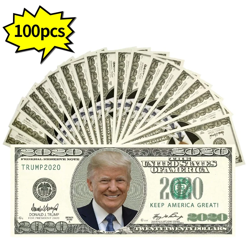 Поддельные бумажные деньги Трампа 2020 с денежным пистолетом Make It Rain 100 долларов