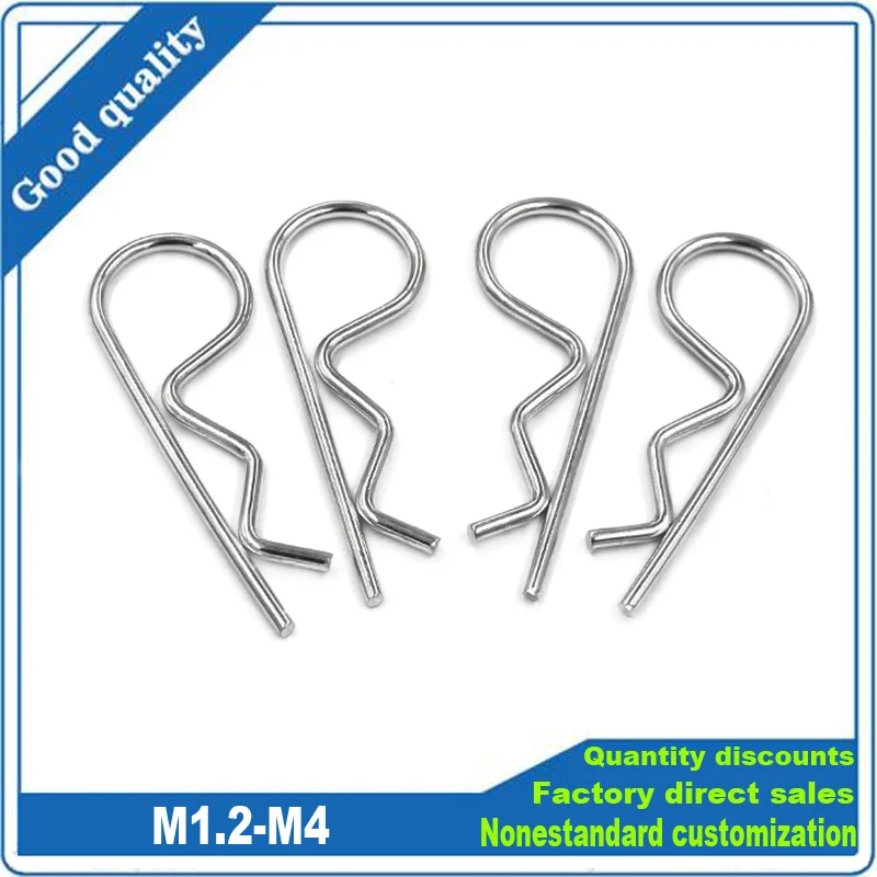 

Stainless Steel R Shape Split Pin B-pin Wave Closing Pin M1.2 M1.6 M2 M3 M3.5 M4 Splitting pin Spring clamping pin Locking pins