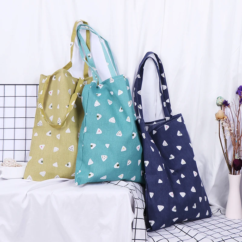 

1PC pattern linen bag tote ECO shopping outdoor canvas shoulder bags