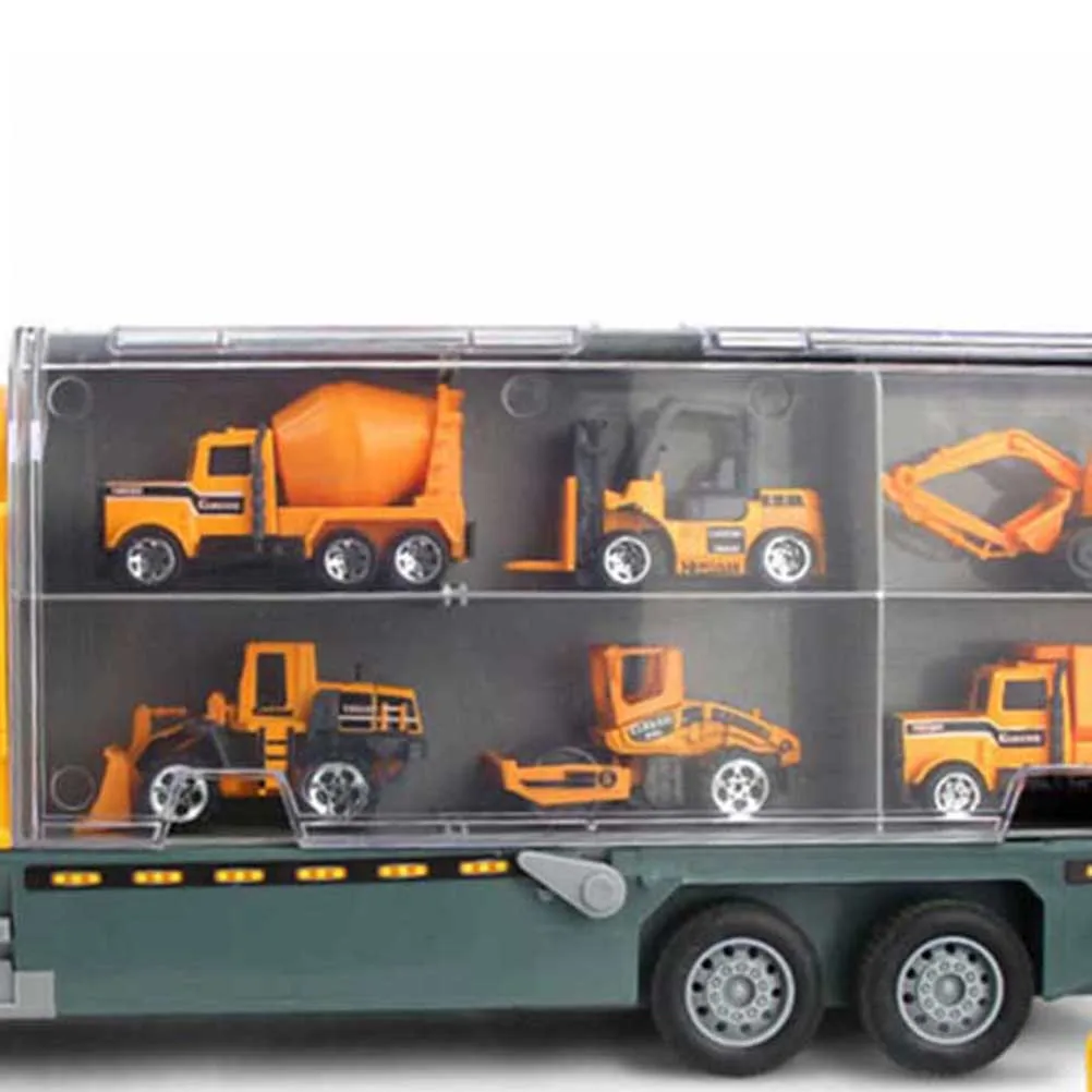 7 шт. желтый грузовик портативный транспортный контейнер автомобиль модель