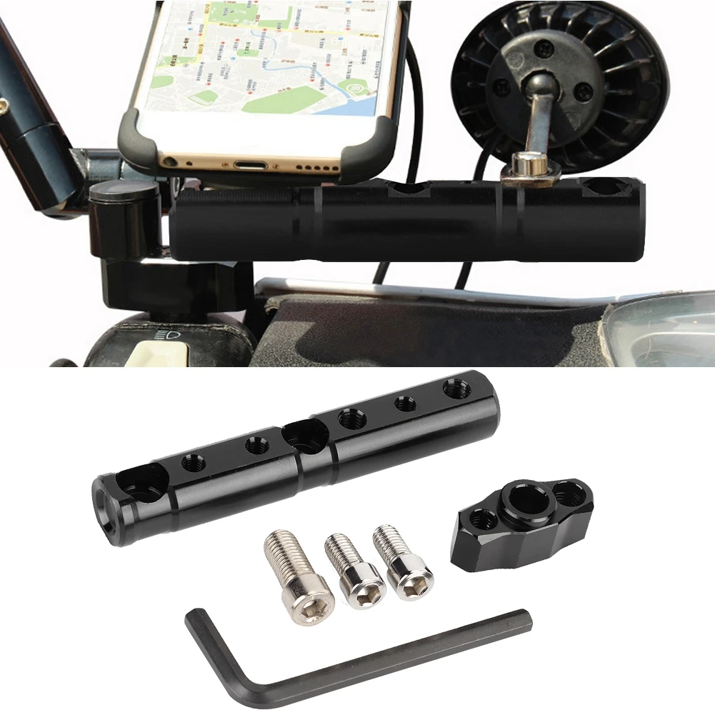 

10mm Motorcycle Rearview Mirror Extended Mount Bracket Bar Kits Spotlight Cell Phone Holder Fit Motorcycles With 8mm/10mm Thread