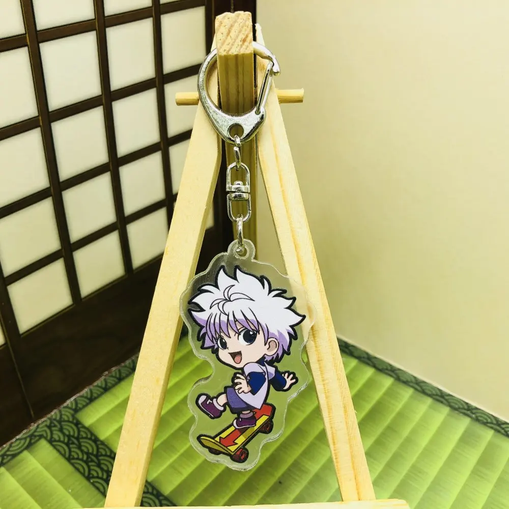 

Anime HUNTER X HUNTER Keychain Cartoon Figure Killua Zoldyck Kurapika Acrylic Pendant Keyring
