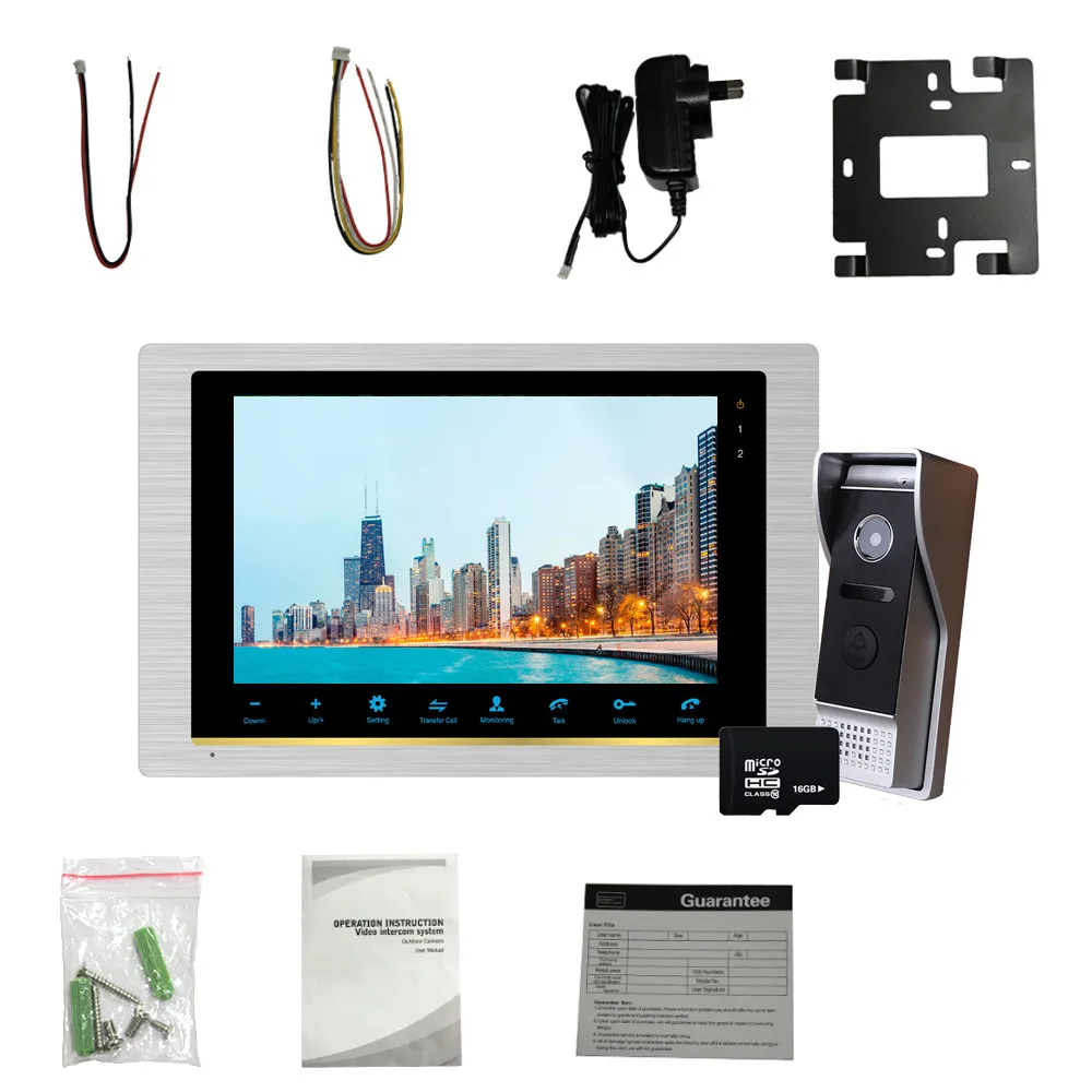 

Dragonsview Video Intercom 10 Inch Touch Button Video Door Phone with Camera IR Night Vision Doorbell for Home IP65 Waterproof