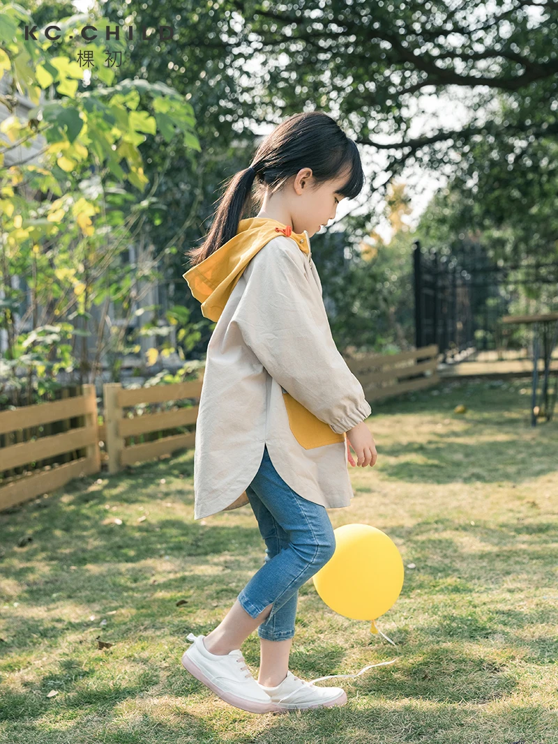 KC.Child/2020SS/новейший детский хлопковый ветрозащитный плащ с капюшоном разных