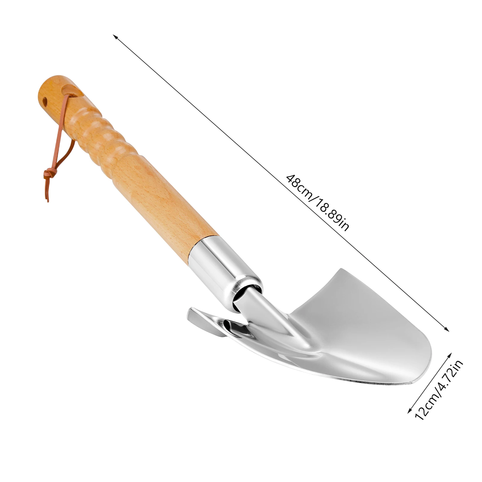 

Garden Hand Trowel Plant Dig Shovel Heavy Duty Stainless Steel Garden Spade Tool With Wood Handle And Leather Strap Garden Tool