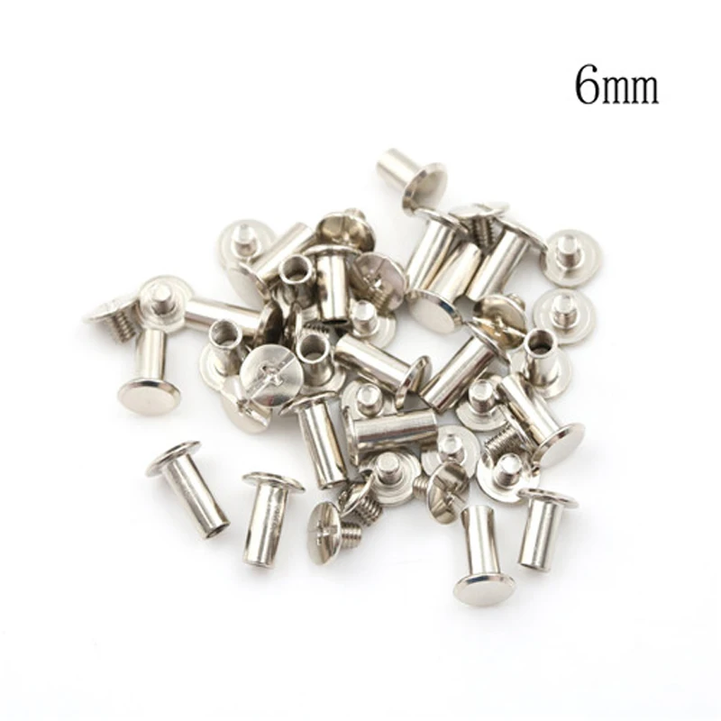 

100PCS M5 * 6mm fixed screw rivet used for luggage accessories, button nail rivet leather belt wallet craft