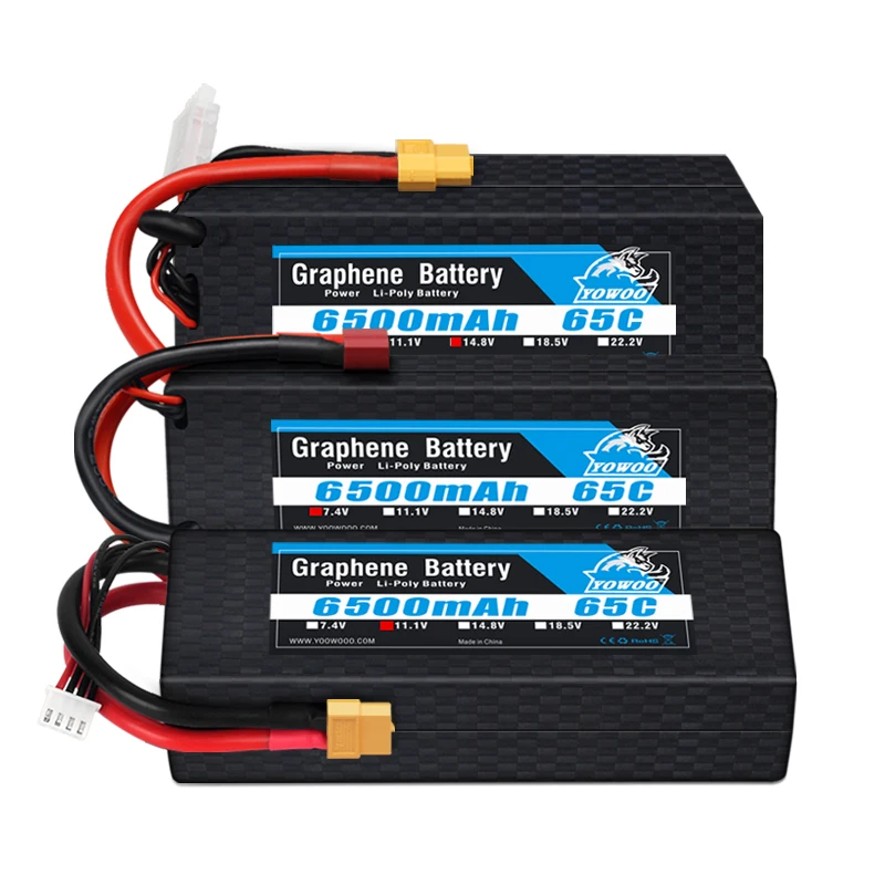 

Yowoo Graphene Lipo Battery 6500mah 2S 3S 4S 7.4V 11.1V 14.8V T XT60 XT90 EC5 Hard Case For Traxxas Car Airplanes RC Parts 65C