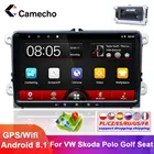Автомобильное мультимедийное радио Camecho 2 Din, GPS-навигация, 9-дюймовый сенсорный экран для Volkswagen, Skoda Fabia, Altea, Octavia, Roomster, Wi-Fi, автомобильное радио