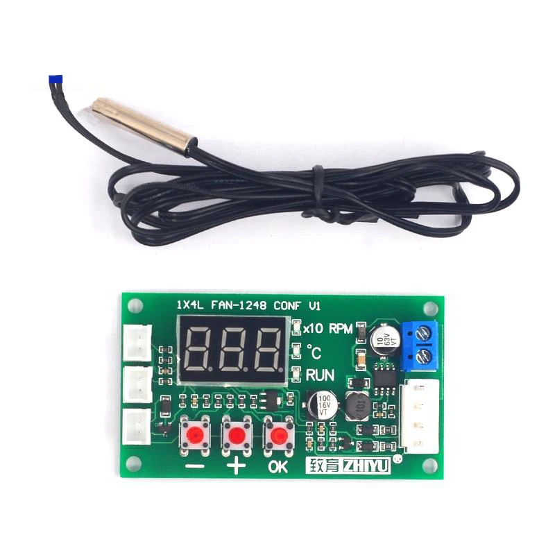 DC 12V 24V 48V 5A 2 3 4 wire PWM контроллер скорости вентилятора регулятор температуры