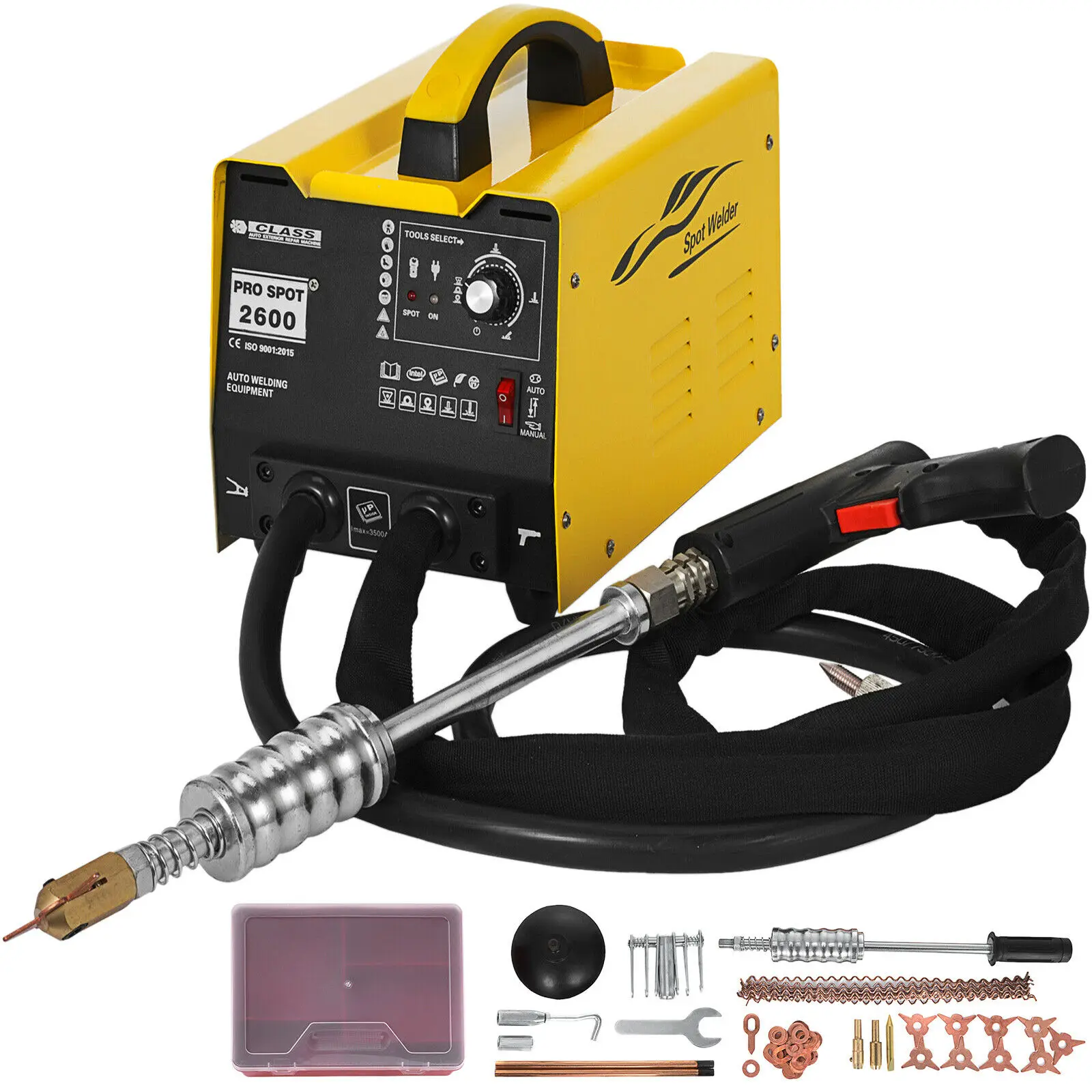 40 Off Vevor 2600 2kwスポット溶接機デントプーラー板金修理スタッド溶接機diyツール車の修理自動スポット溶接機