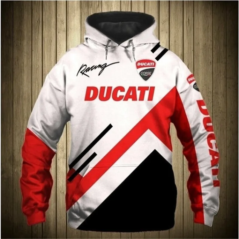 

2021 New Ducati Motorcycle Racing Logo Hoodie 3D Print Zip Hooded High Quality Men Oversized Pullover Jacket Harajuku Streetwea
