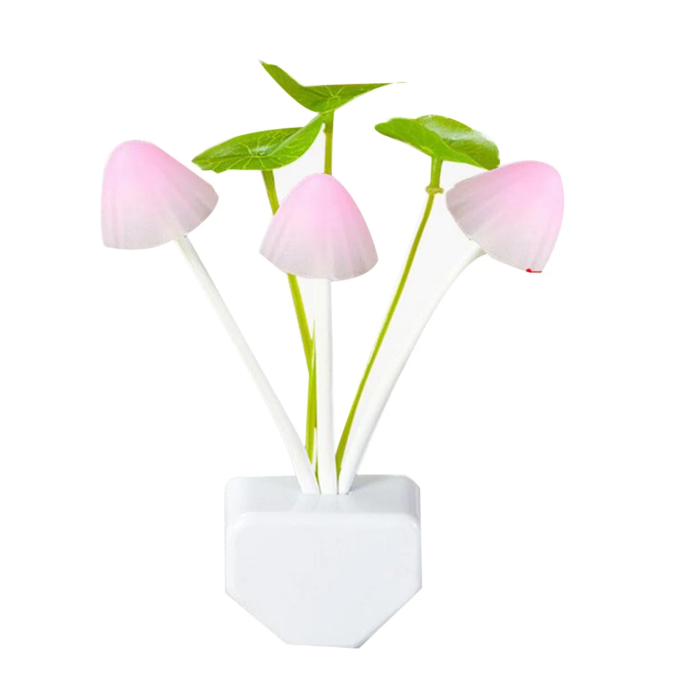 

Kids Room Control Auto Light Sensor Led Color Change Night Light Mushroom Lamp 220V EU/US Plug Colorful Led Night Lights