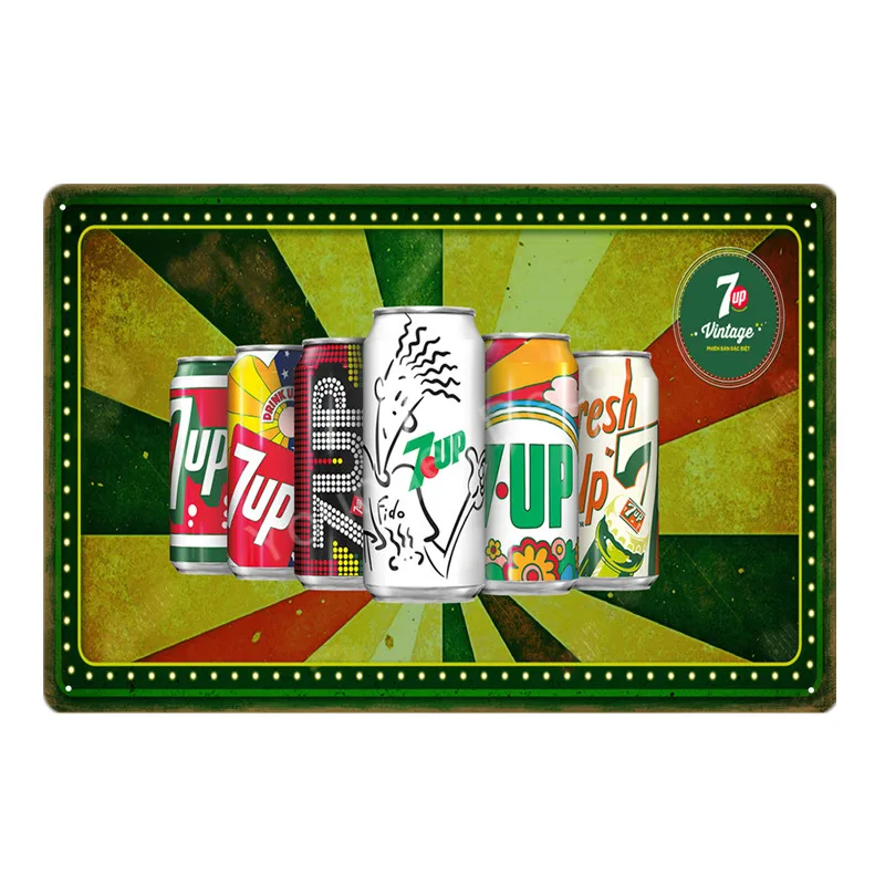 YD1567EI Безалкогольные 7up металлические жестяные знаки 7 UP ВИНТАЖНЫЙ ПЛАКАТ Искусство Настенная Наклейка картина бар паб кафе украшение домашний декор в стиле ретро YI-052 - Цвет: YD1567EI