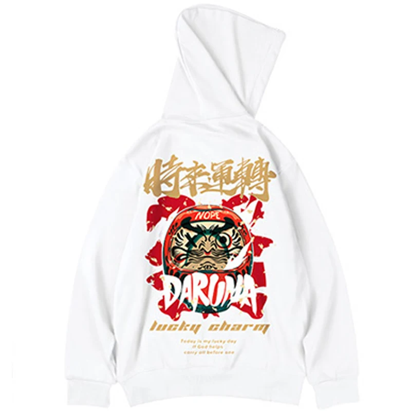 

Men Oversized Hoodie 2021 Chinese Style Lucky Print Hip Hop Hoodies Sweatshirts Streetwear 2021 Winter Warm Loose Thick Pullover