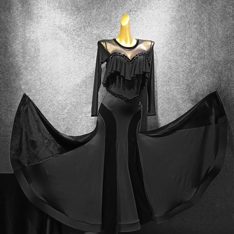 Новинка платье для бальной комнаты Черное длинное вечевечерние выпускного