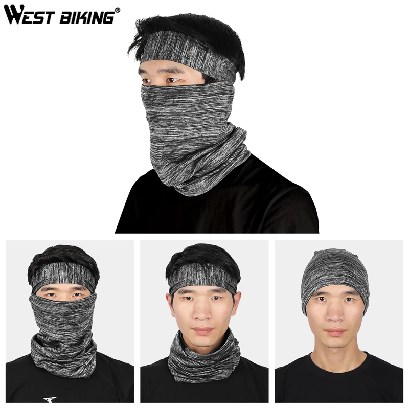 

WEST BIKING Cycling Face Mask Headband Men Sports Sweat Band Windproof Neck Warmer Bandana Fleece Winter Bike Bicycle Masks