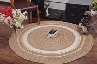 jute 100 natural woven jute rug handmade double sided rustic look home living room decorative carpet