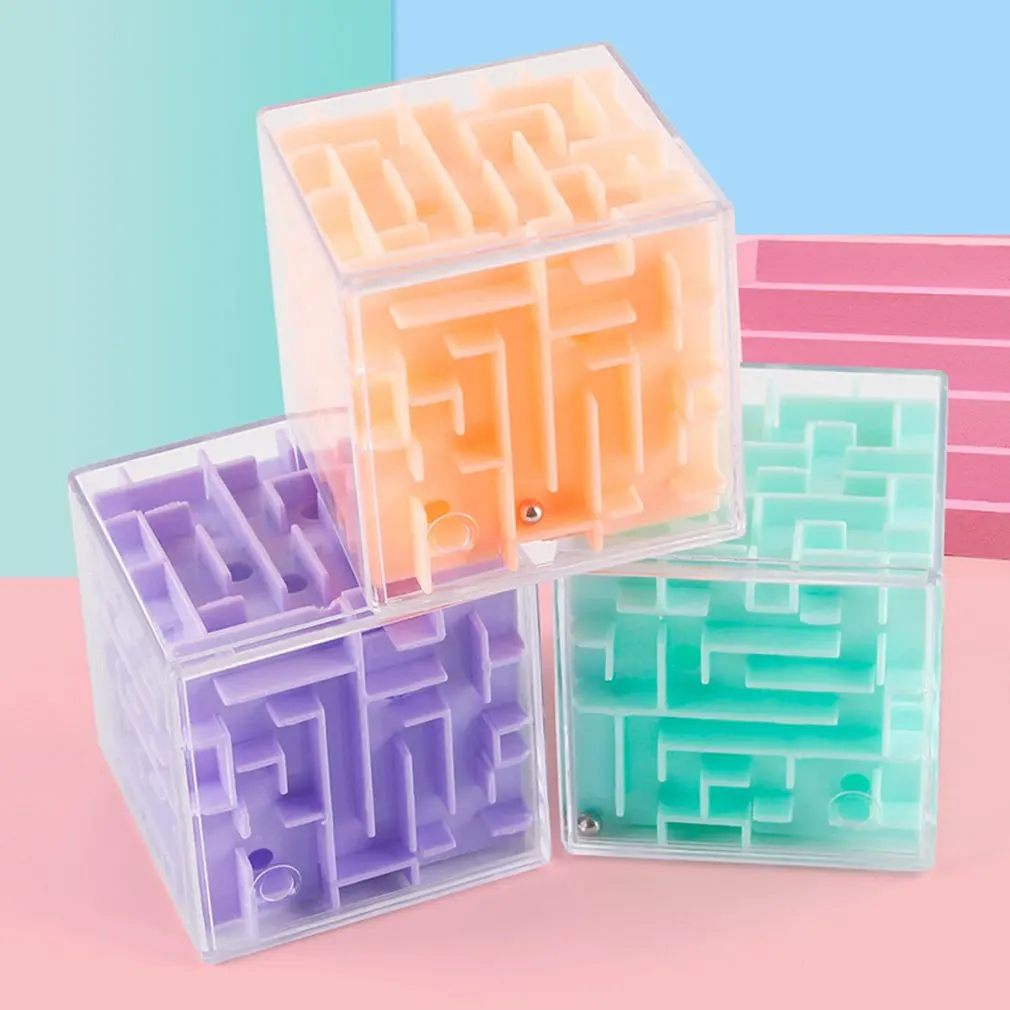 

3D кубик-лабиринт с вращающимся шариком, профессиональный скоростной кубик-головоломка с наклейками, детский игрушечный Магический кубик-л...