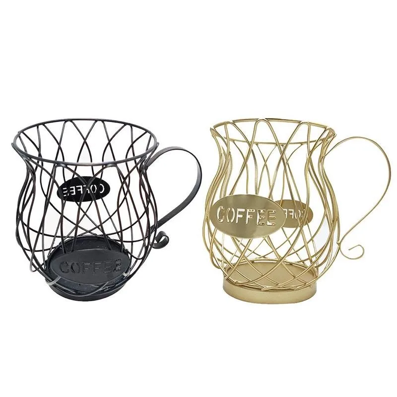 

1pc Universal Coffee Capsule Storage Basket Coffee Basket Cafe Coffee Black Cup Holder Vintage Organizer Pod For Home K2V6