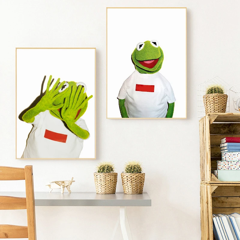 

Kermit The Frog Decor Canvas Poster Modern Wall Art Print Hot Fashion Fantasy Wall Pictures Home Art Wall Decoration Painting