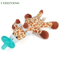 coziness baby pacifier toys newborn baby handing animal plush pacifiers multicolor cartoon silicone pacifier infant training