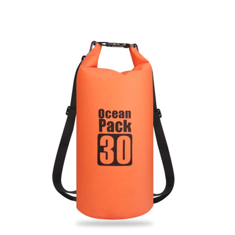 30L Orange 5L/10L/15L/20L/30L открытый плавательный водонепроницаемый мешок пакет ПВХ брезент Кемпинг рафтинг хранения сухой мешок с регулируемым ремешком крюк - Цвет: 30L Orange