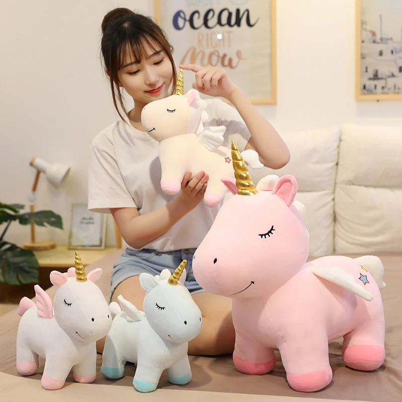 

New Huggable Nice Kawaii Unicorn Plush Toy Fat Doll Cute Animal Stuffed Soft Pillow Baby Kids Toys For Girlfriend Birthday Gift