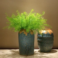 artificial plastic green pine needle plants fake asparagus grass garden home wedding decoration