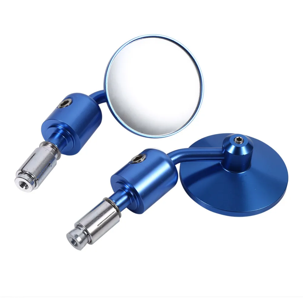 

1 Pair 7/8" Motorcycle Rearview Mirror Round Handlebar Bar End Rear View Mirrors Bike Motorbike Side Mirror