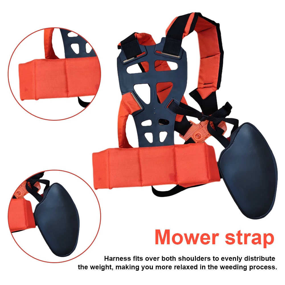 

Comfortable Padded Double Shoulder Heavy-duty Professional Easy Release Lawn Mower Strap Garden Tool Adjustable Size Accessories