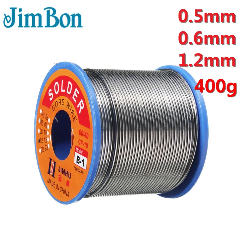 

400g 0.5mm 0.6mm 1.2mm Welding Wire 60/40 Rosin Core Solder 2.0 Percent Tin Lead Soldering Wire Reel Soldering Supplies Tools