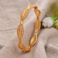 24k dubai 1pcslot gold color bangles for women gold bride wedding bracelet africa bangle arab jewelry gold charm girls