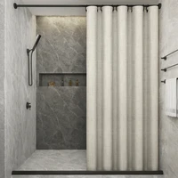 LIANG Elegant Shower Curtain Bathroom Bathtub Partition Quality Linen-like Fabric Home Waterproof Mildewproof Thick Curtains