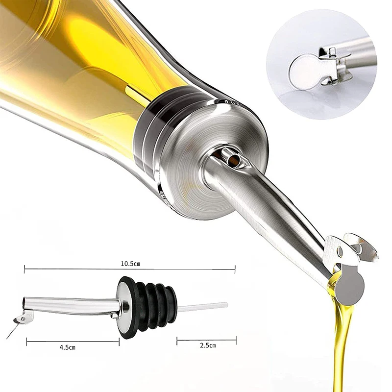 Wine Bottle Stopper Rubber Lock Plug Seal Leak-proof With Cover Stainless Steel Nozzle Liquor Dispenser Wine Pourers Bar Gadgets images - 6