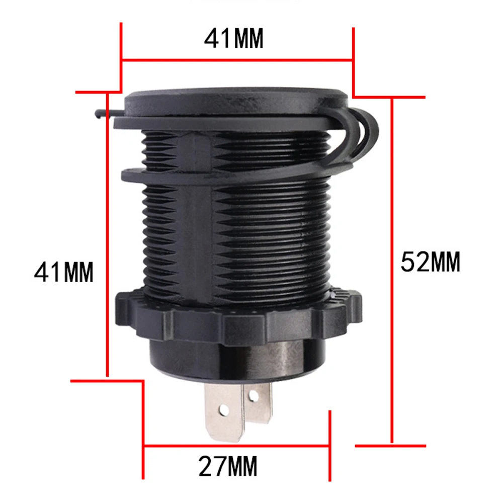 

60W PD Type C QC 3.0 USB Charger Car Motorcycle Cigarette Lighter Outlet Adapter Waterproof For 12V 24V Car Truck Boat RV Moto