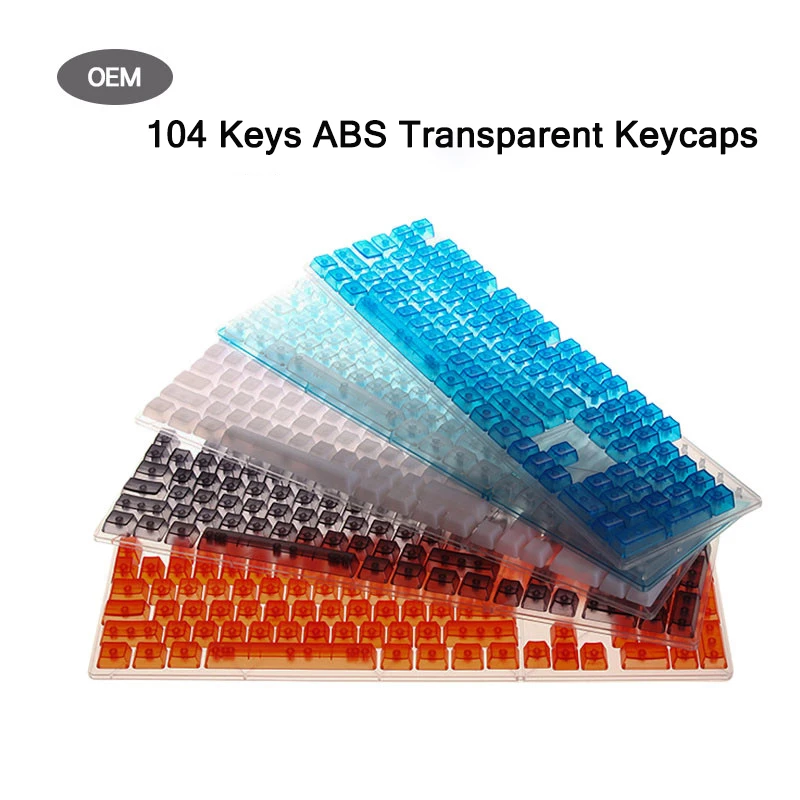 

104 Keys Transparent ABS Keycaps Mechanical Keyboard OEM Profile Non-Engraved Backlight RGB Custom Blank Clear Key cap Mx Switch