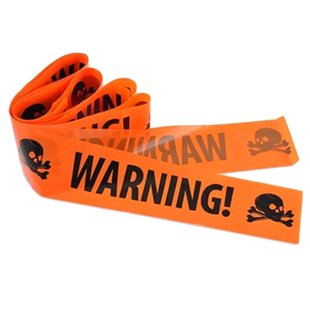 Behogar 600x8 см наряды для Хэллоуина с рисунком черепа Предупреждение