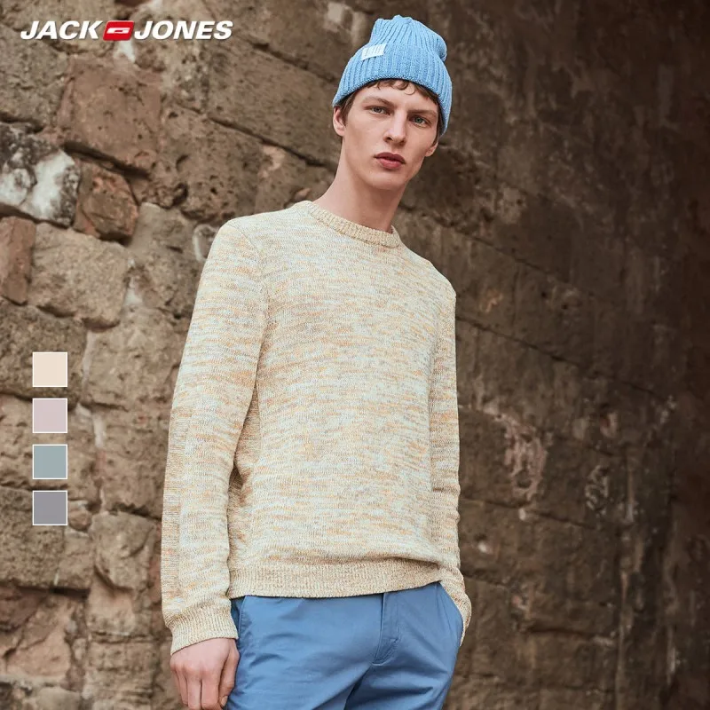 Мужской базовый свитер JackJones однотонный трикотажный с круглым вырезом 219124512 |