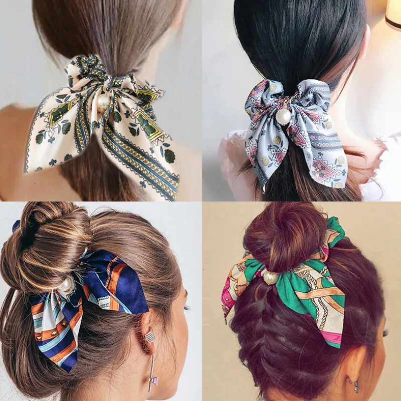 

Women's Creative New Pearl Pendant Large Intestine Hairbands 2021