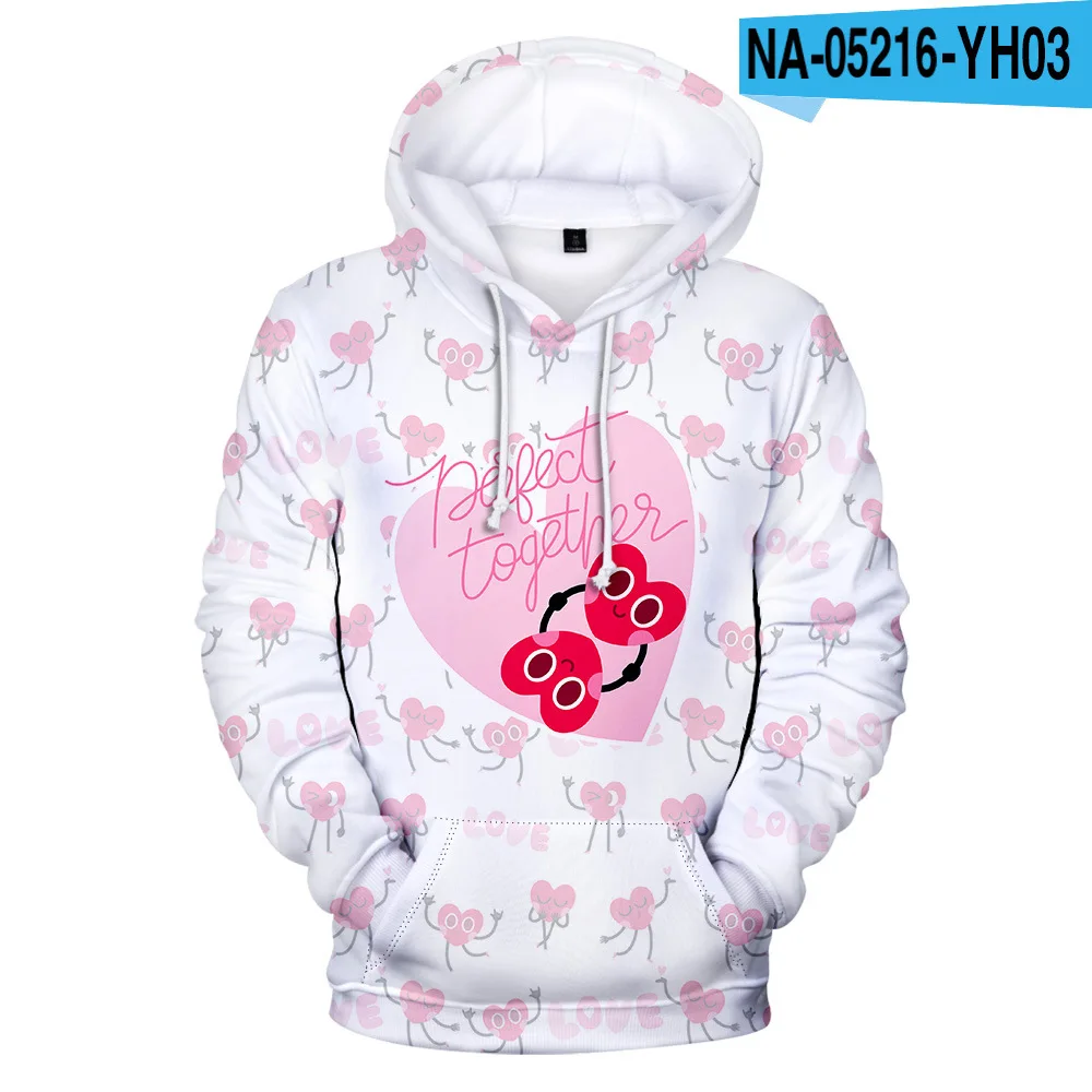 Горячая Распродажа Святого Валентина дневные толстовки рисунок в виде сердца