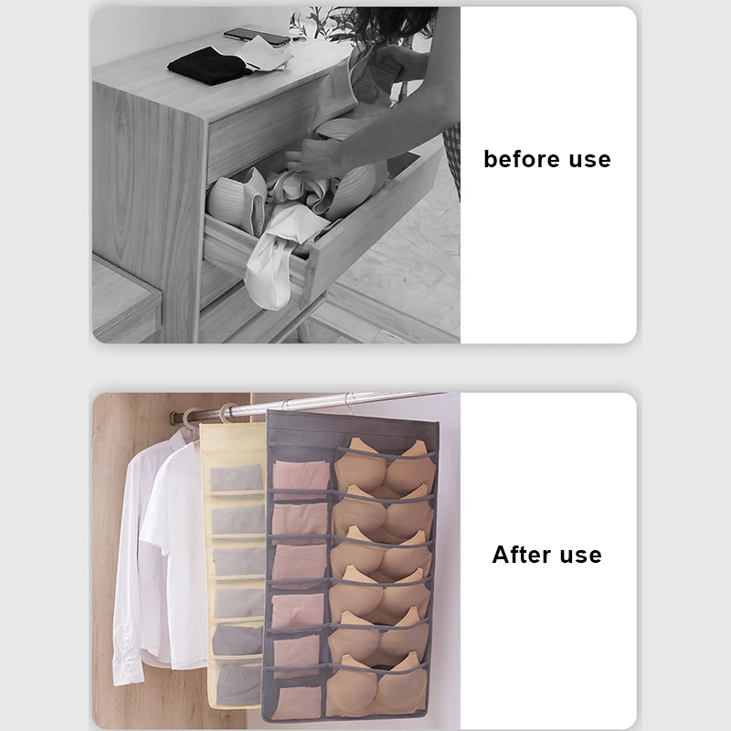 

Newly Double-Side Hanging Underwear Organizer Hanging Underpants Bra Socks Storage Bag XSD88